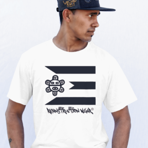 Taíno Sun Boricua Flag White Tee w/Black Design 2